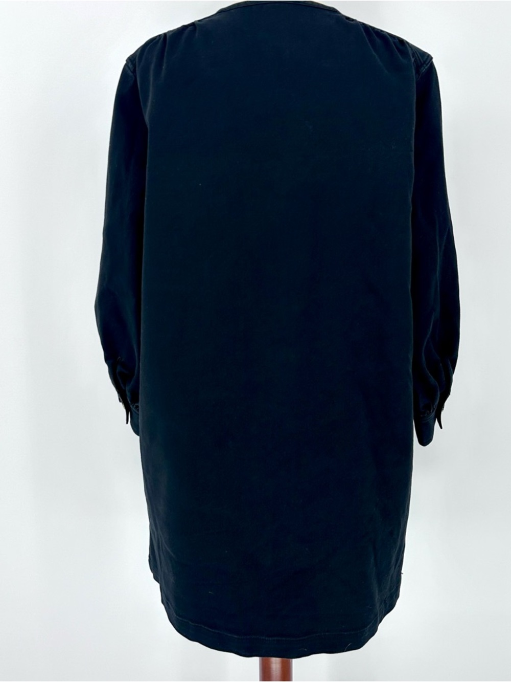 Tuckernuck Black Button Front Mini Dress Oversized Buttons Pocket Shift - Picture 7 of 8
